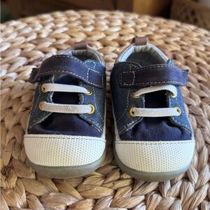 See Kai Run Navy and Denim-look, Baby Tennis Shoes